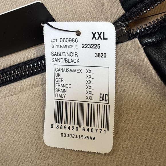 Joseph Ribkoff Scuba Suede Coat Jacket Taupe Black Faux Leather Trim Womens XXL - Picture 3 of 9